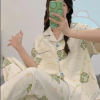 Elegant Teenage Cartoon Cute Lazy Wind New Short-Sleeved Three-Piece Set - Image 2