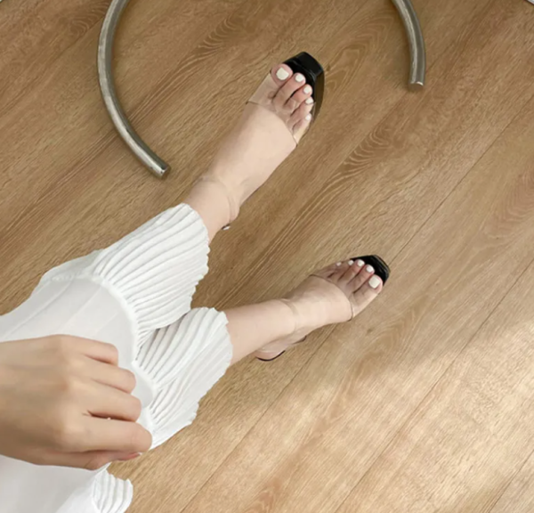 Elegant Transparent PVC Ankle Strap Open Toe Platform High Heels Sandals - Image 2