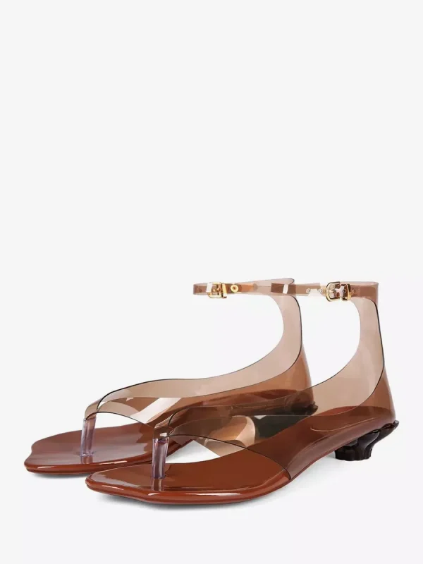 Elegant PVC Transparent Thong Designed Flip Flop Heels Sandals - Image 5