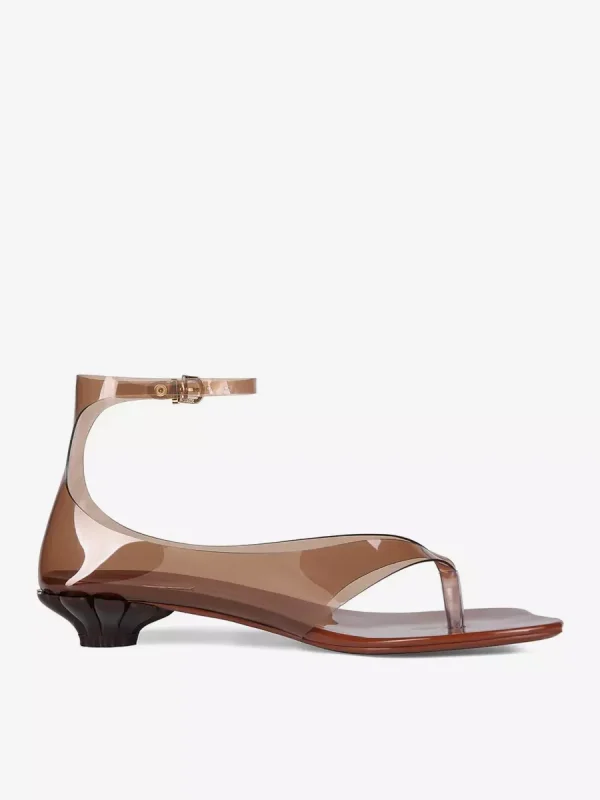 Elegant PVC Transparent Thong Designed Flip Flop Heels Sandals - Image 4