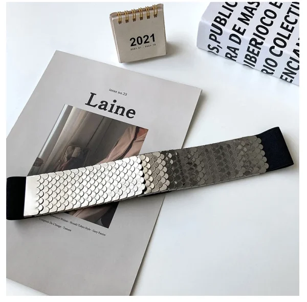 Elegant Versatile Decorative Western Suit Skirt Holeless Leather Belt - Image 6