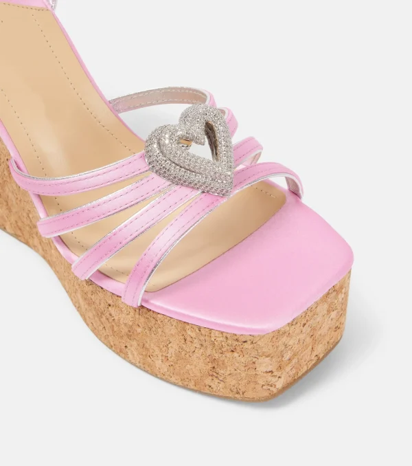 Elegant Water Heart Water Diamond Thick Soled Strap High Heels Sandals - Image 4