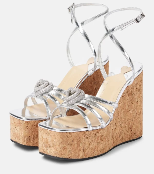 Elegant Water Heart Water Diamond Thick Soled Strap High Heels Sandals - Image 8