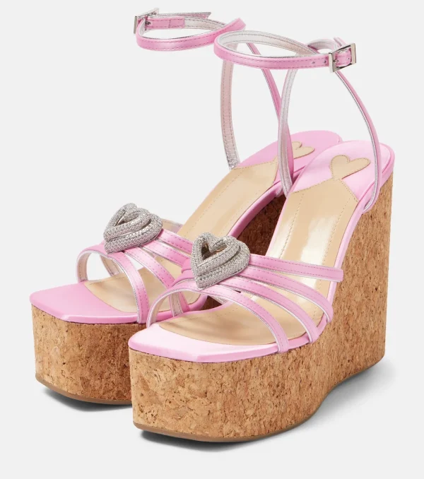 Elegant Water Heart Water Diamond Thick Soled Strap High Heels Sandals - Image 3