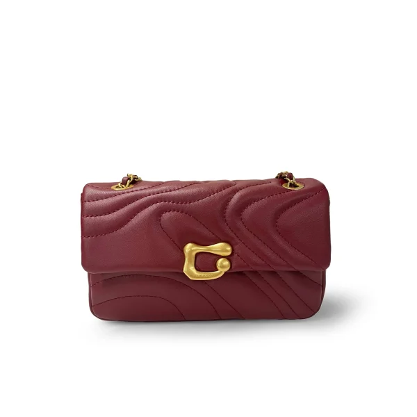 Exquisite Solid Genuine Leather Embroidered Chain Versatile Crossbody Shoulder Bag - Image 4