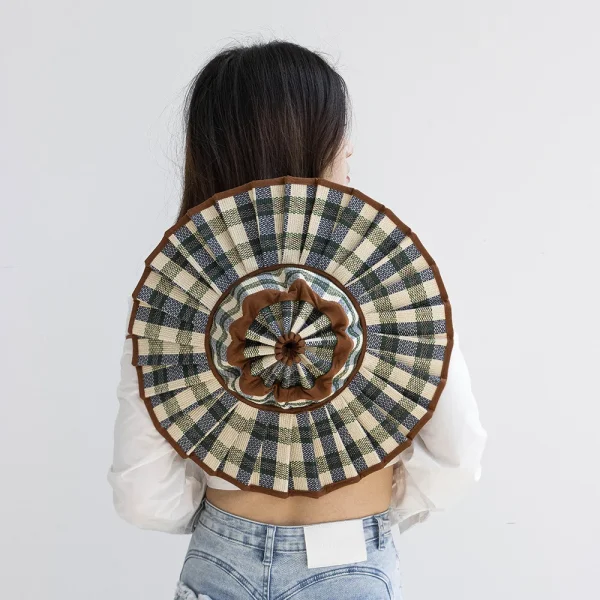 Fashionable Foldable Pleated Straw Hat With Large Brim Waterproof Straw Sun Hat  - Image 2