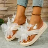 Flower EVA Sole Lightweight Flat Comfortable Beach Style Flip Flops Slippers - Image 3