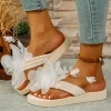 Flower EVA Sole Lightweight Flat Comfortable Beach Style Flip Flops Slippers - Image 4