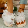 Flower EVA Sole Lightweight Flat Comfortable Beach Style Flip Flops Slippers - Image 5