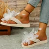 Flower EVA Sole Lightweight Flat Comfortable Beach Style Flip Flops Slippers - Image 6
