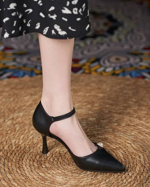 Formal Covered Buckle Strap Party Hollow High Heels Sandals - Image 2