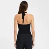 Hanging Neck Tie Hollow Out Metal Ring Strapless Backless Tank Top - Image 10