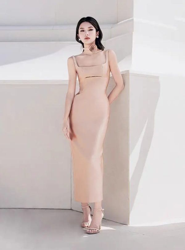 Hollow Out Elegant Strap Dress Niche Design High Waist Sleeveless Split Dresses - Image 2