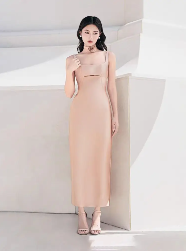 Hollow Out Elegant Strap Dress Niche Design High Waist Sleeveless Split Dresses