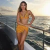 Luxury Biquini Mini Skirt Push Up Shiny Bikini Swimwear