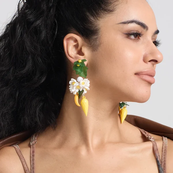 Luxury Bohemian Acrylic Flower Handmade Resin Holiday Drop Earrings - Image 7