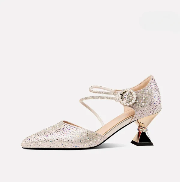Luxury Breathable Rhinestones Designer Pointed Toe High Heels Sandals - Image 13