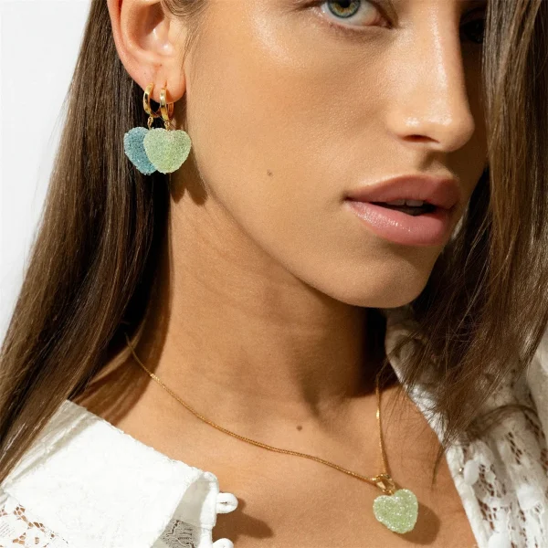 Luxury Cute Light Love Candy Metal Copper Small Drop Earrings - Image 3