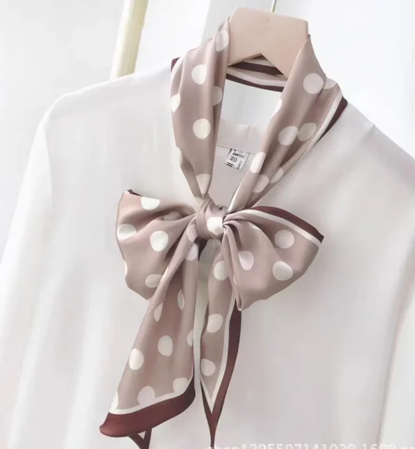 Luxury Design Silk Skinny Headwear Print Neck Tie Hair Hand Bag Ribbon Wrist Belt Foulard Scarf - Image 2