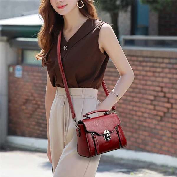 Luxury Designer PU Leather Flap High Quality Small Square Crossbody Shoulder Bag - Image 6