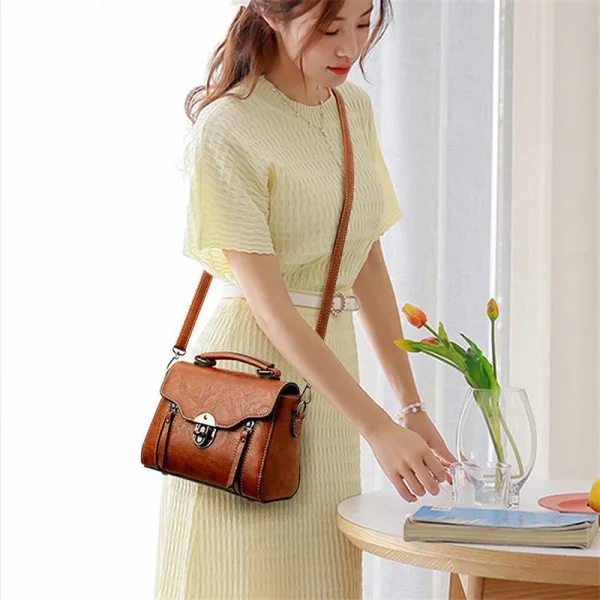 Luxury Designer PU Leather Flap High Quality Small Square Crossbody Shoulder Bag - Image 5