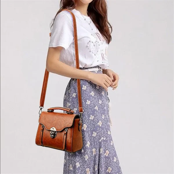Luxury Designer PU Leather Flap High Quality Small Square Crossbody Shoulder Bag - Image 4