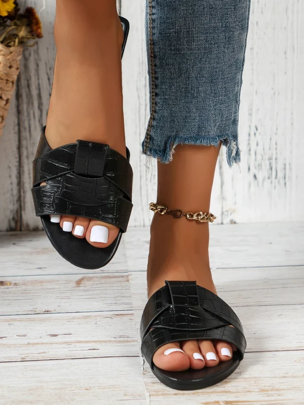 Luxury Designer Shallow Comfortable Rubber PVC Flat Slippers - Image 14