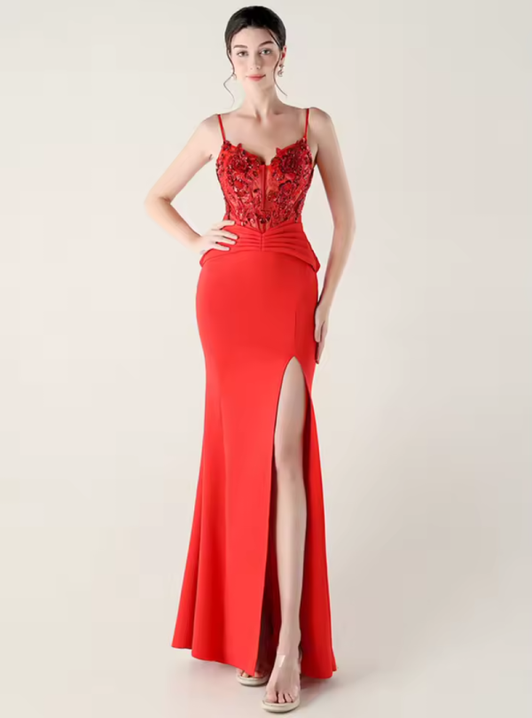 Luxury Elegant Backless Sleeveless Squint Vestidos Split Prom Party Dresses - Image 6