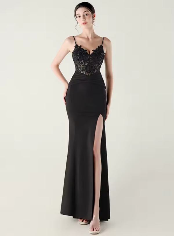 Luxury Elegant Backless Sleeveless Squint Vestidos Split Prom Party Dresses