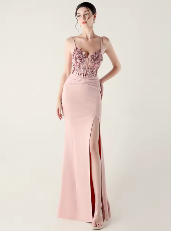 Luxury Elegant Backless Sleeveless Squint Vestidos Split Prom Party Dresses - Image 5