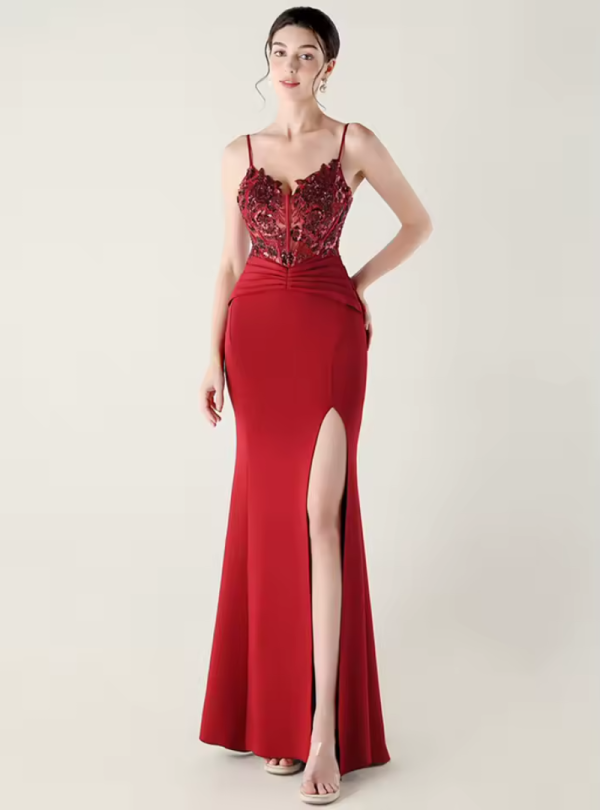 Luxury Elegant Backless Sleeveless Squint Vestidos Split Prom Party Dresses - Image 7