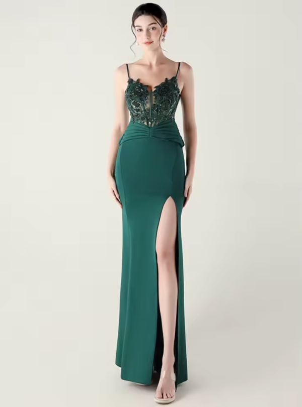 Luxury Elegant Backless Sleeveless Squint Vestidos Split Prom Party Dresses - Image 4