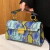 Luxury Fashionable High-End Texture Light Snake Print Niche Design Versatile Handhold Shoulder Crossbody Bag - Image 4
