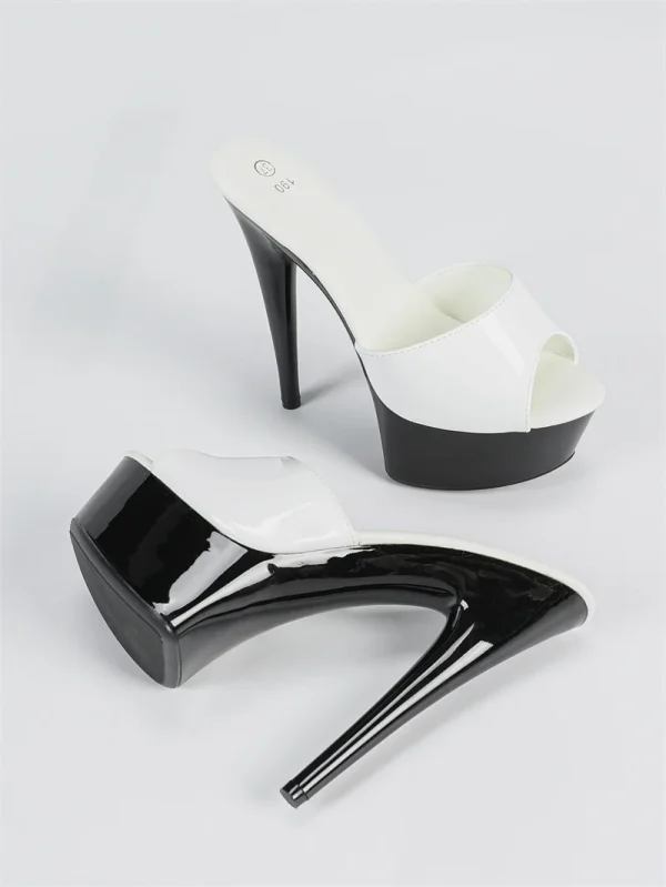 Luxury Lacquer Leather PVC Peep Toe Party Platform High Heels Sandal - Image 12