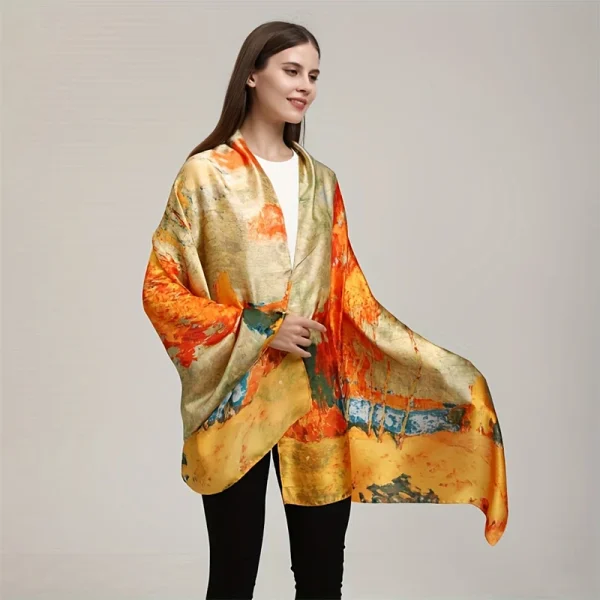 Luxury Large Shawl Wrap Muslim Hijab Headband Beach Stoles Satin Silk Scarf