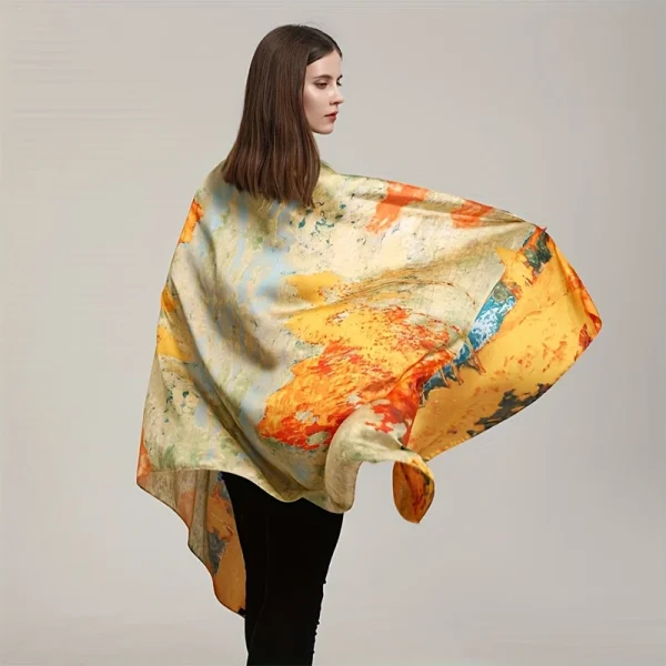 Luxury Large Shawl Wrap Muslim Hijab Headband Beach Stoles Satin Silk Scarf - Image 2
