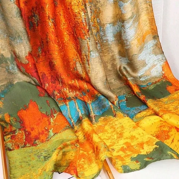 Luxury Large Shawl Wrap Muslim Hijab Headband Beach Stoles Satin Silk Scarf - Image 4