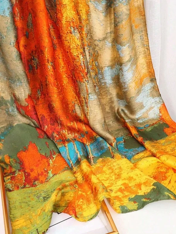 Luxury Large Shawl Wrap Muslim Hijab Headband Beach Stoles Satin Silk Scarf - Image 5