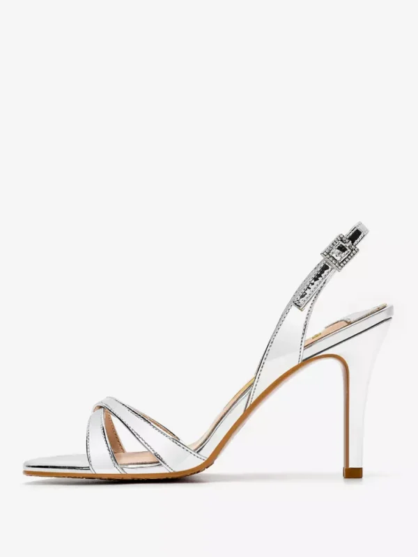 Luxury Polyurethane Open Toe Stiletto Heel High Heel Pumps - Image 4
