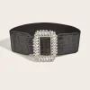 Luxury Punk Gothic Waistband Cummerbund Hip Hop Rhinestone Wide Elastic Corset Belt - Image 2