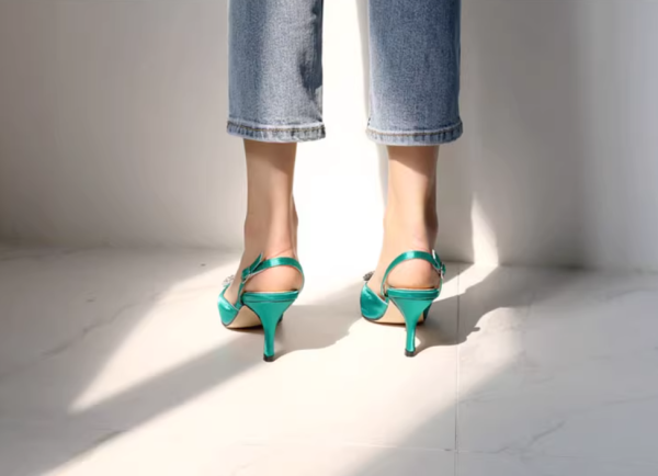 Luxury Rhinestone Buckle Strap Stiletto Pointed High Heel Pumps - Image 8