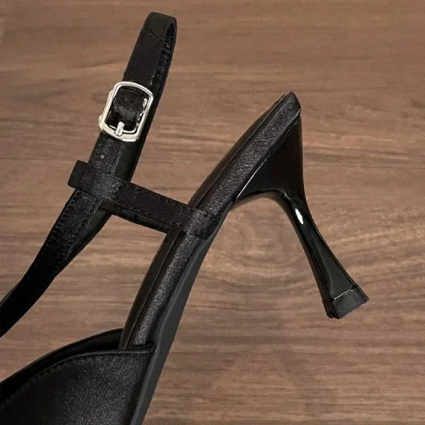 Luxury Rhinestones Designer Pointed Toe Satin High Heels Pumps - Image 6