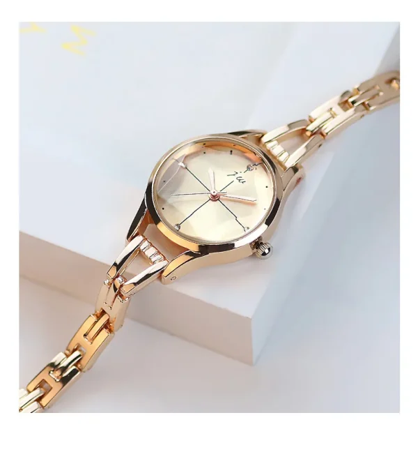 Luxury Stainless Steel Rhinestone Simple Quartz relogio Bracelet Wristwatches - Image 3