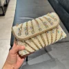 Luxury Striped Pearl Designer Beading Rhinestone Shiny Party Clutch Purses Bags - Image 10