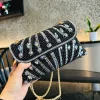 Luxury Striped Pearl Designer Beading Rhinestone Shiny Party Clutch Purses Bags - Image 12