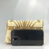 Luxury Striped Pearl Designer Beading Rhinestone Shiny Party Clutch Purses Bags - Image 5