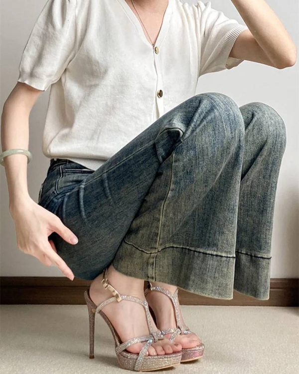 Narrow Band Bling Bling Sequined Crystal Platform Wedges Gladiator Sandals - Image 2