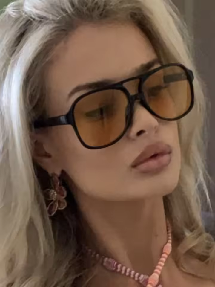 Retro Acrylic Brand Big Plastic Frame Square Glasses Vintage Oversized Sunglasses - Image 3