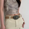 Retro Europe And The Wind Ethnic Print Leather Belt Personality Decoration With Jeans Belt - Image 2