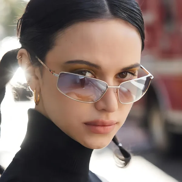 Retro Personality Hot Fashionable Metal Small Frame Outdoor Driving Sunglasses - Image 4